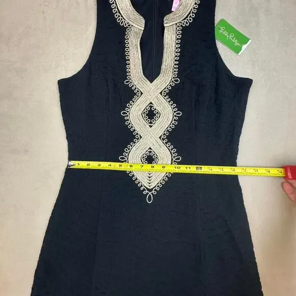 Lily Pulitzer women’s black dress with gold accent pattern size 10 sku 281-V09 - Picture 7 of 7